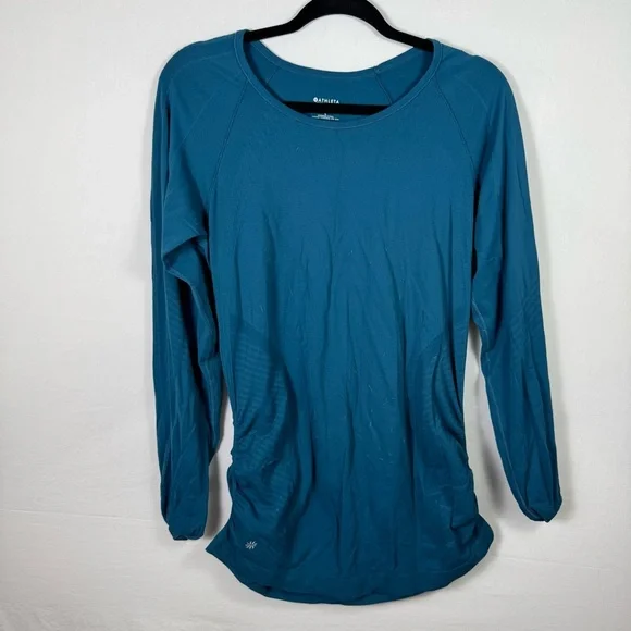 Athleta Blue Long Sleeve Top Womens Size L - Picture 1 of 5